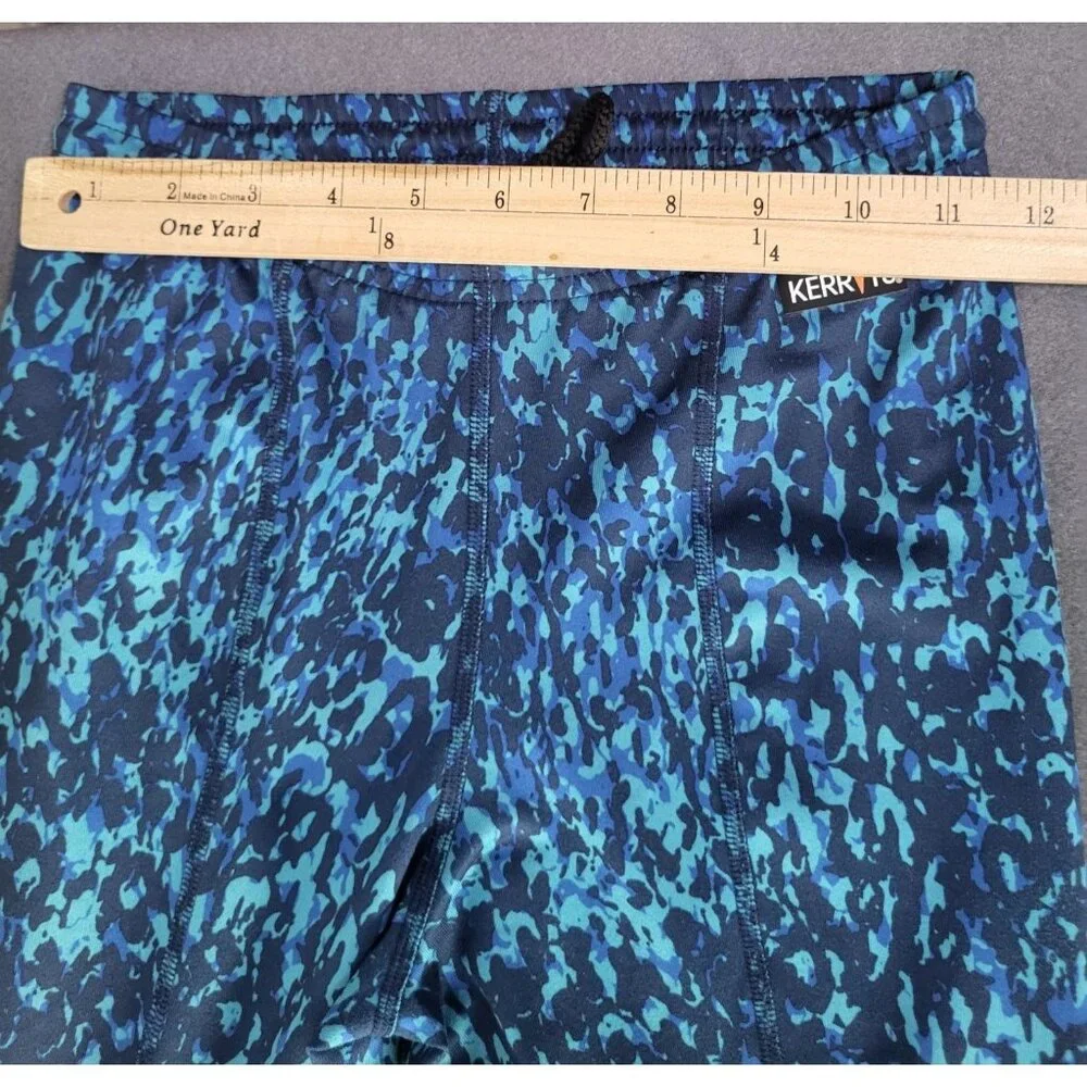Kerrits Knee Patch Performance Tight Equestrian Pants Topaz Brushstroke Girls XL